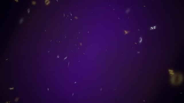 Abstract background with floating golden alphabet letters