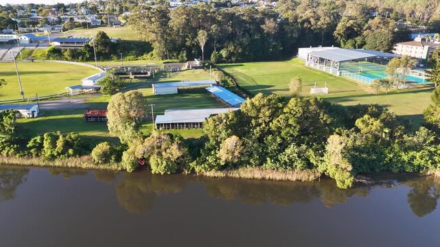 Aerial View of Riverside Sports Field and Showground in Maclean