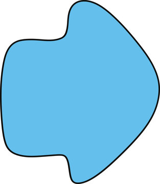 Minimal Blue Arrow Cartoon Clipart Cute Thick Pointer Sign For Graphic Decoration