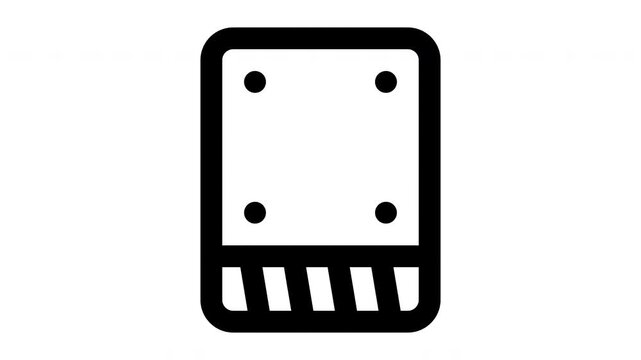 ssd animated Line Icons Premium 4K, Modern Minimal Outline Motion Graphics Collection