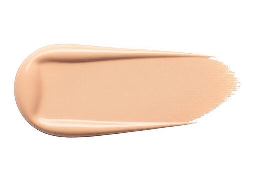 Beige liquid foundation makeup smear isolated on a transparent background