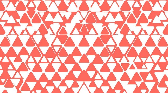 Abstract coral and white geometric triangle pattern