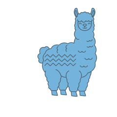 Fototapeta premium Blue llama illustration