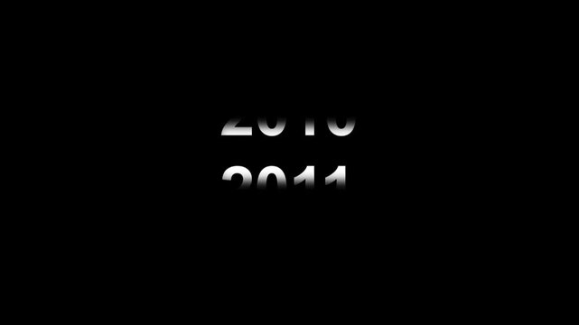 Dynamic scrolling progression timeline animation of 2010 to 2012 years. Scrolling Timeline 2012 Text Animation on Black Background. Vertical Progression from Past.4vedio