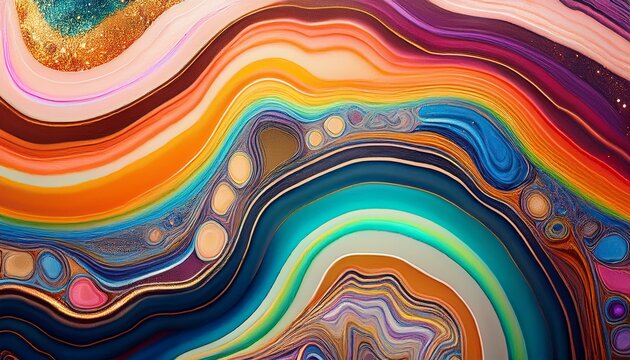 Liquid Marble And Agate Rainbow