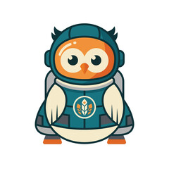 Fototapeta premium Cute Owl Astronaut Character Design, Space Exploration, Sci-Fi Adventure