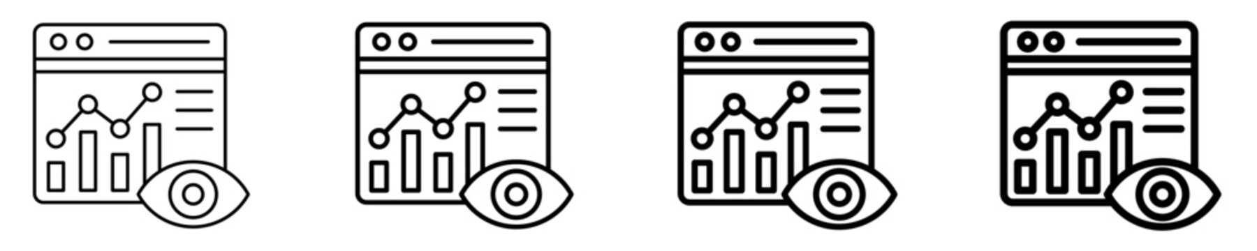 Data Visibility Icon Set Different Style Collection