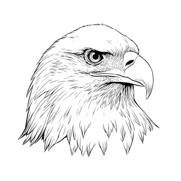 Eagle Head With Mandala Animal Coloring Page Vector