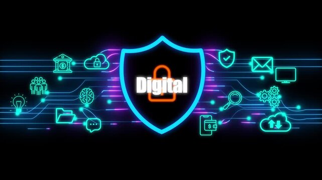 Digital Connectivity Infrastructure Integrating Information Technology Icons Representing Global Data Management System For Business Communication And Innovation
