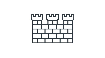 Fortress Wall with Battlements Icon. © Dalbo