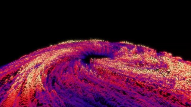 Abstract Glowing Particle Landscape Seamless Loop Motion Background