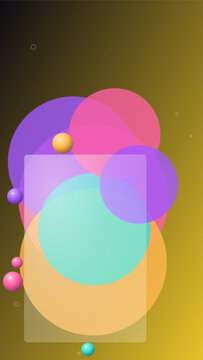 Modern glassmorphism ui card design vibrant abstract shapes with transparent overlay