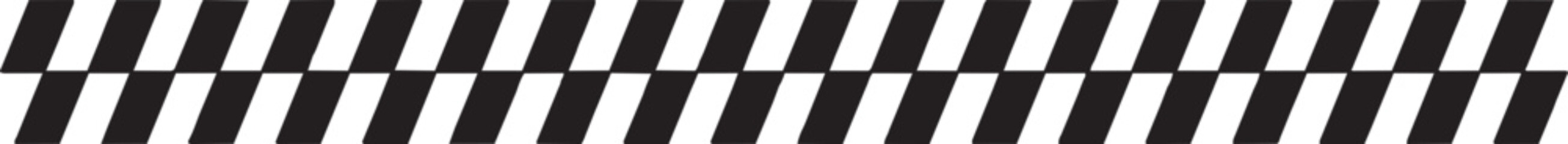 Obraz premium Black and White Checkered Racing Stripe - Checkerboard Pattern Border