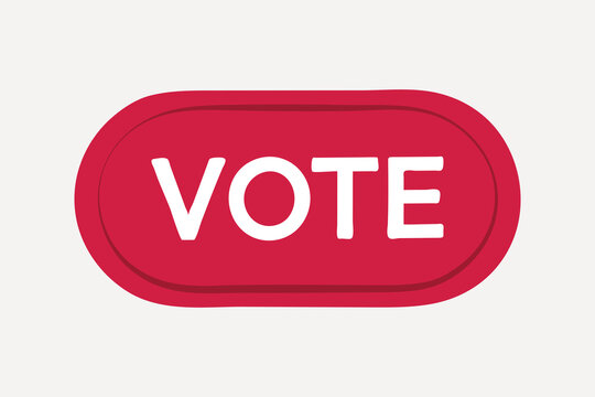Red button urging participation vector