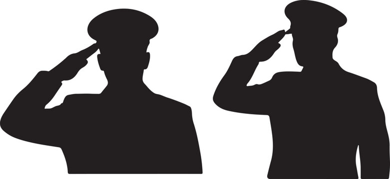 Honoring heroes veterans day silhouette of soldiers saluting remembrance and gratitude for service