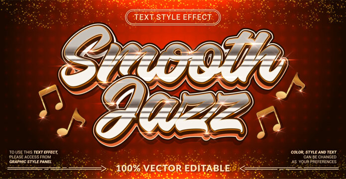 Editable Smooth Jazz text effect with elegant typography. Perfect for jazz festivals, live music events, album covers, lounge branding, posters, and creative designs.
