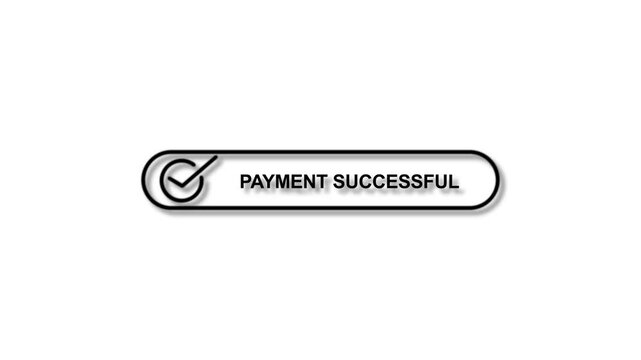 Payment successful button on black background. neon check mark with payment successful. Confirmation, money transaction concept. representing a digital interface for granting permission or access