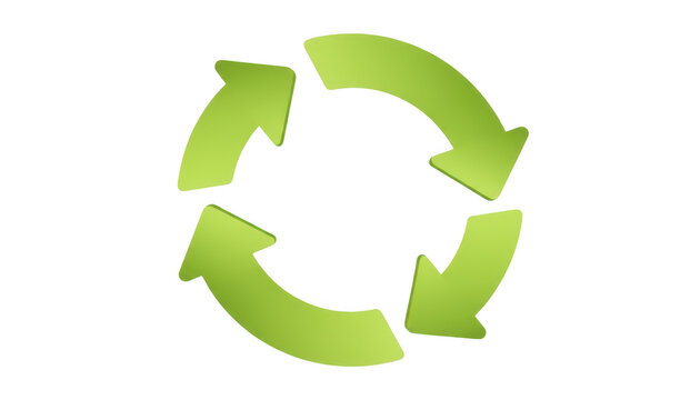 Green circular arrow icon representing recycling and sustainability