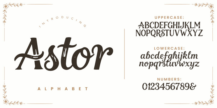 Astor Alphabet Elegant Handwritten Calligraphy Script Font for Wedding and Fashion Branding