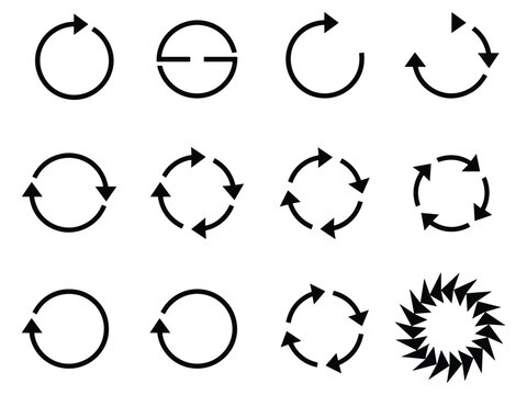 Set of circular arrow icons