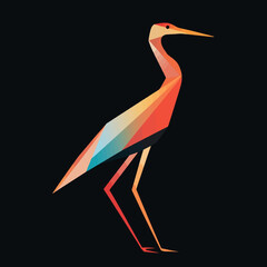Obraz premium Geometric crane bird abstract art style
