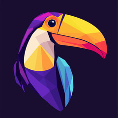 Fototapeta premium Colorful geometric toucan bird abstract digital art