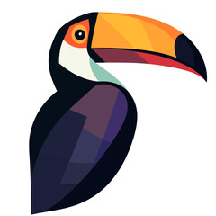 Fototapeta premium Stylized toucan bird icon with large colorful beak