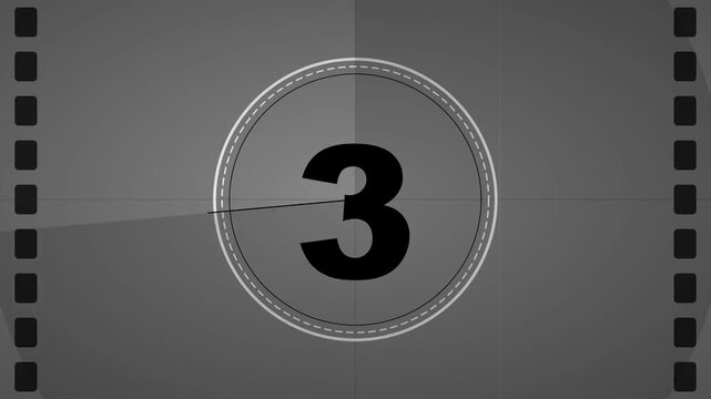 Vintage Film Leader Countdown Graphic