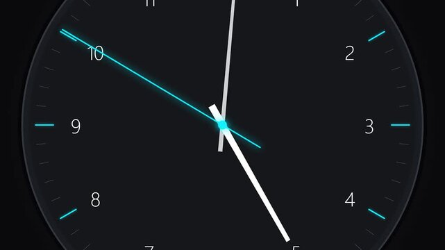 Minimalist Digital Clock Face Animation for 24 Hours Concept