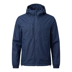 Navy blue men hooded lightweight rain jacket © BTG