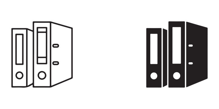  sets of binders or folders in contrasting styles for office or organizational use