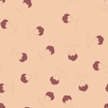 pattern ponytail hairstyles for women cartoon. fringe lob, shag mullet, chignon twist ponytail hairstyles for women sign. seamless vector illustration