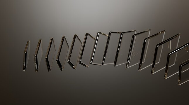Minimal Transparent Glass Zigzag Panels Abstract Dark 3D Background