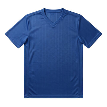 Blank blue v-neck athletic shirt mockup