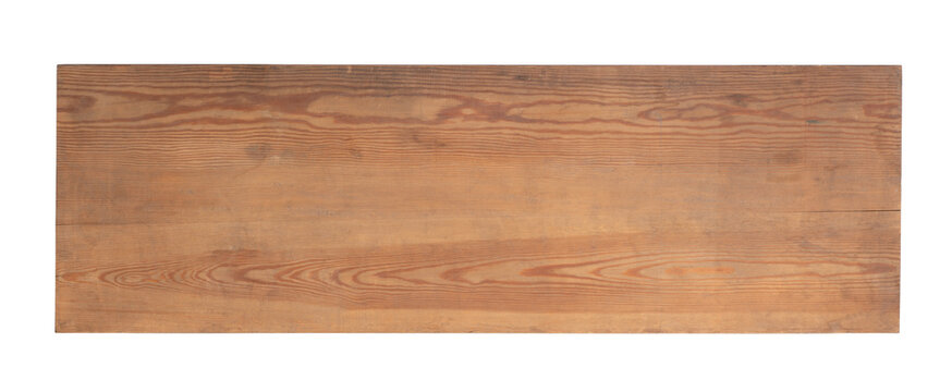 Old wooden board isolated on white or transparent background