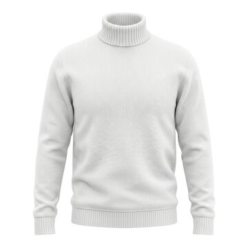 Blank white knit turtleneck sweater jumper for winter