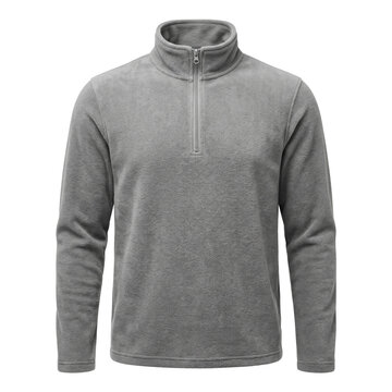 Grey fleece half zip pullover jacket for men activewear