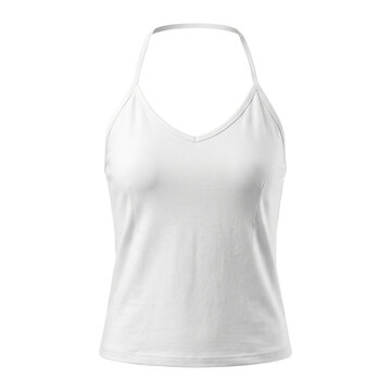 White halter neck camisole tank top for summer wear