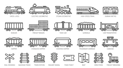 Train Locomotive Railway Freight Cars. © suka