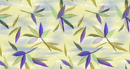 Seamless Tropical Bird Of Paradise Flower Pattern Background
