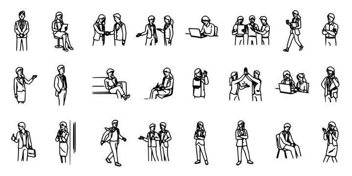 People Engaging in Various Professional Activities and Interactions Featuring Professionals, Business, Interaction