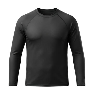 Black long sleeve athletic compression shirt mockup
