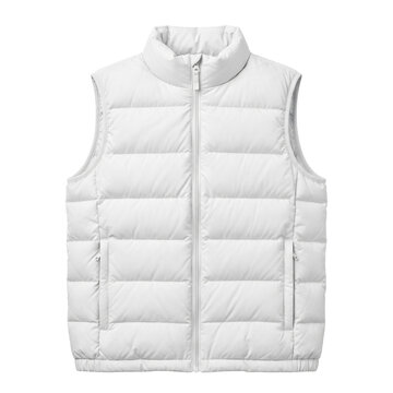White puffer vest down jacket for winter outerwear