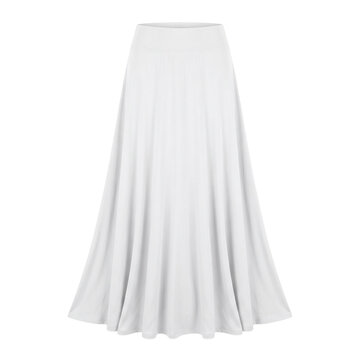 White flowing maxi skirt for women summer fashion
