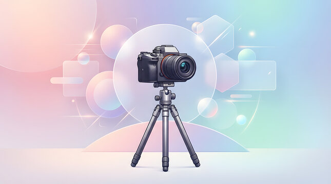 Modern camera illustration celebrating photography and creativity. Ideal for photography businesses, workshops, blogs, social media, and World Photography Day promotions