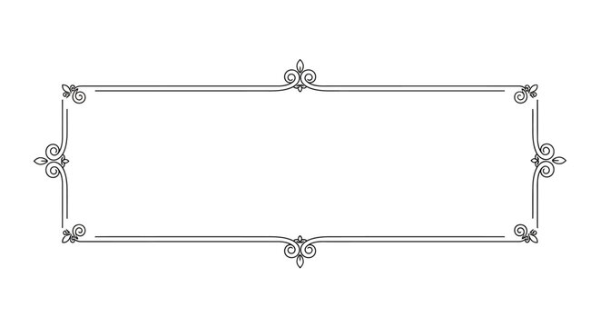 Decorative vintage flourish frame border design.
