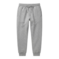 Blank grey fleece sweatpants with drawstring mockup © BTG