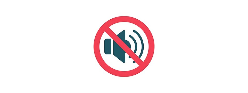Speaker icon indicates muted audio settings in this simple digital interface design graphic.