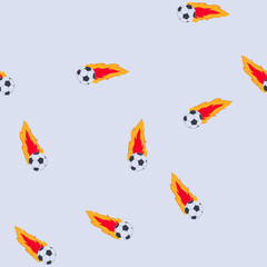 Fototapeta premium pattern kick speed soccer ball cartoon. strike curve, control finesse, power touch kick speed soccer ball sign. seamless vector illustration