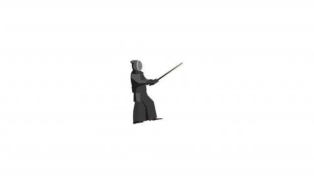 Kendo Fighter Wearing 